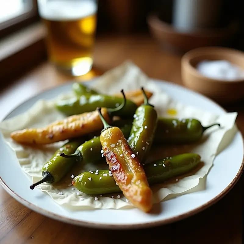 Pimientos de padrón con sal gorda: Tapa gallega fácil y adictiva en 5 minutos