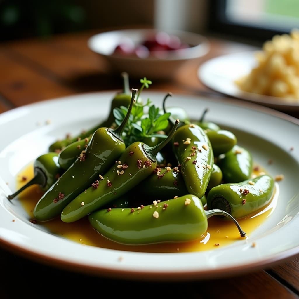 Pimientos de Padrón con Vinagreta de Miel y Vinagre de Sidra: Tapa Española en 10 Minutos