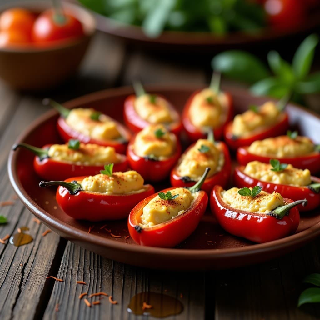 Pimientos de Piquillo Rellenos de Brandada de Bacalao y Azafrán: Receta Española Tradicional