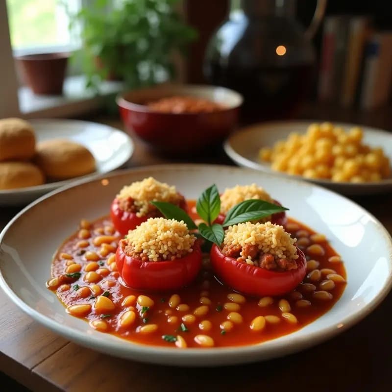 Pimientos Rellenos de Arroz y Carne Picada: Receta de Aperitivo Caliente