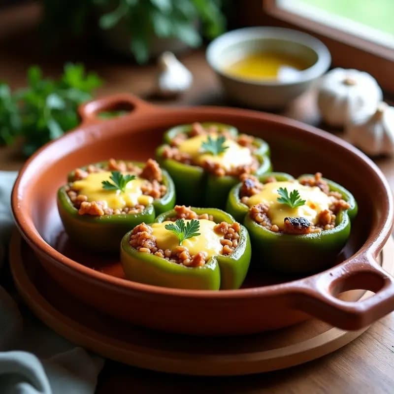Pimientos rellenos de arroz y carne: Receta valenciana de toda la vida