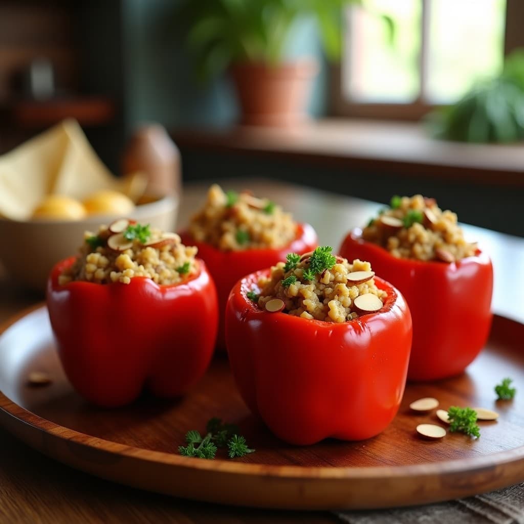 Pimientos Rellenos de Arroz de Coliflor y Carne de Res: Receta Argentina Keto en Horno