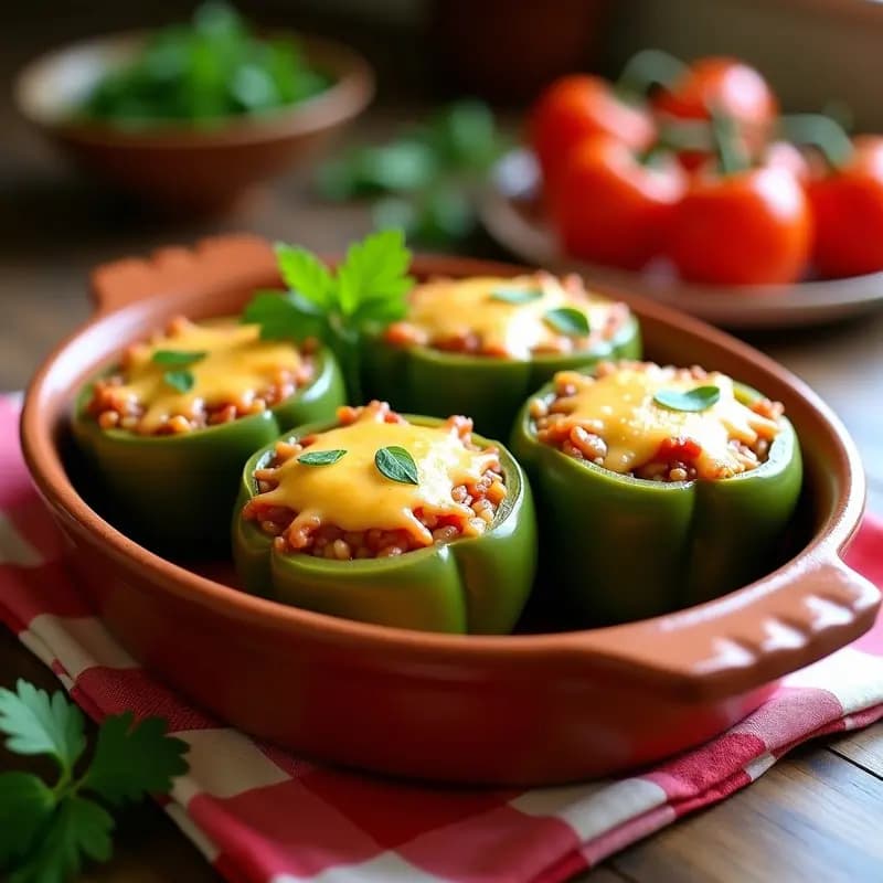 Pimientos Rellenos de Arroz y Tomate: Receta Tradicional Española en 30 Minutos