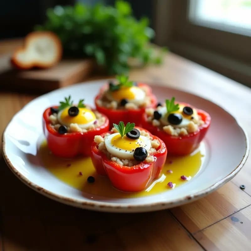 Pimientos Rellenos de Atún y Huevo Duro: Receta de Tapa Fría en 20 Minutos
