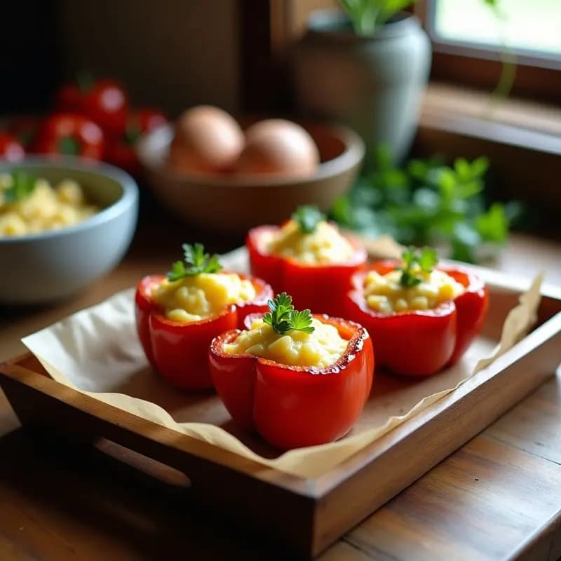 Pimientos Rellenos de Bacalao Desalado y Huevos Duros: Receta Vasca con Toque Original
