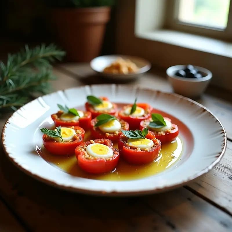 Pimientos rellenos de bacalao y tomate: Entrante navideño con toque gourmet