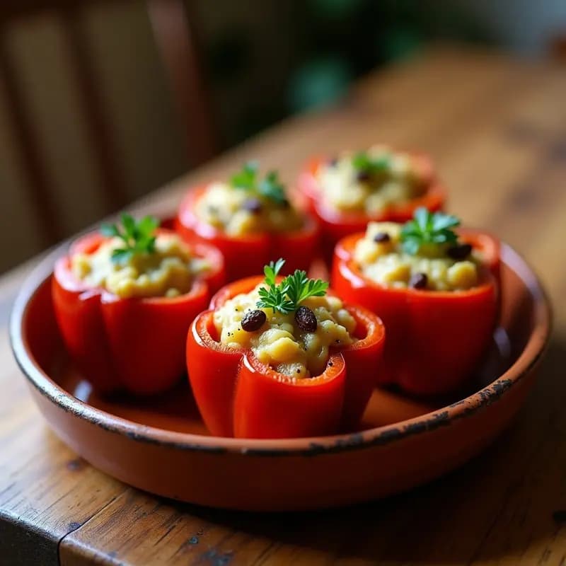 Pimientos Rellenos de Brandada de Bacalao y Pasas: Receta de la Costa Catalana