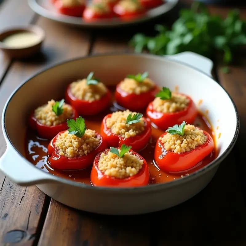 Pimientos Rellenos de Brandsada y Anchoas: Tapa Catalana en Horno