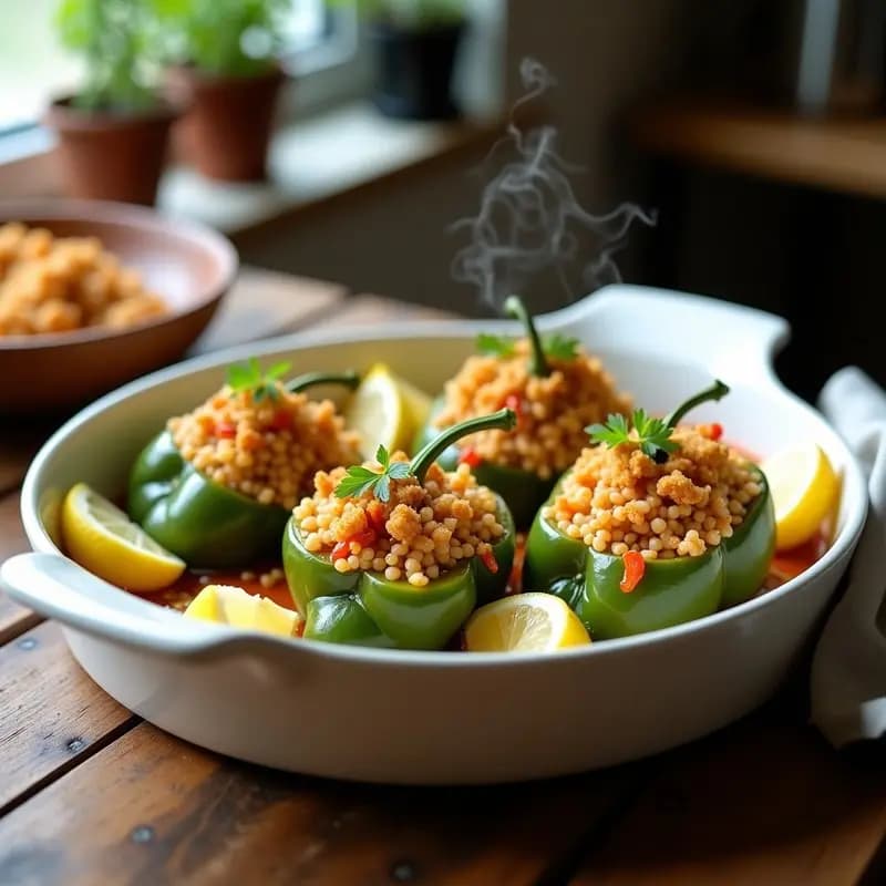Pimientos Rellenos de Marisco y Arroz: Receta Gallega de MODENA con Toque de Azafrán