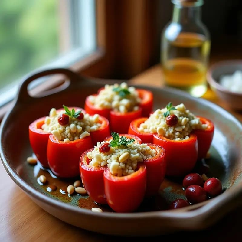 Pimientos Rellenos de Quinoa y Queso Feta: Receta Griega Sin Gluten y Vegetariana