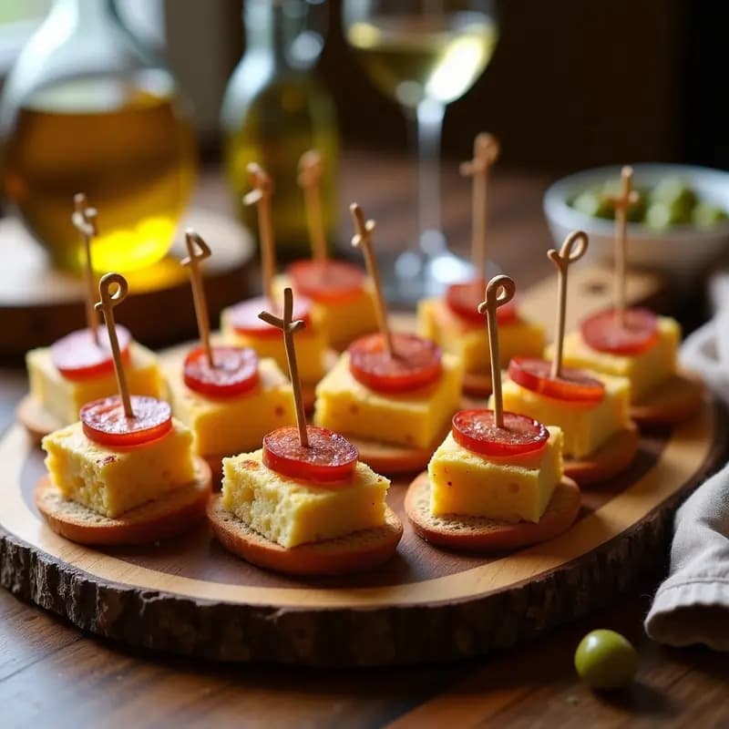 Pinchos de Tortilla de Patata con Chorizo: Tapa vasca para Fiestas y Vermú