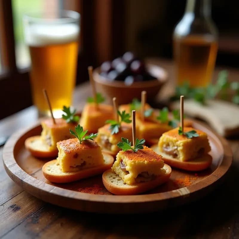 Pinchos de Tortilla de Sacromonte: Tapa Granadina con Sesos y Molleja