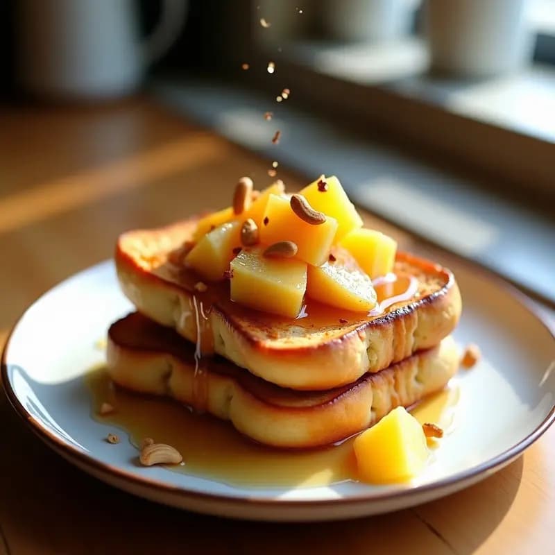 Pineapple Brioche French Toast: Tostadas Francesas de Piña y Brioche con Sirope de Arce y Mantequilla de Anacardos