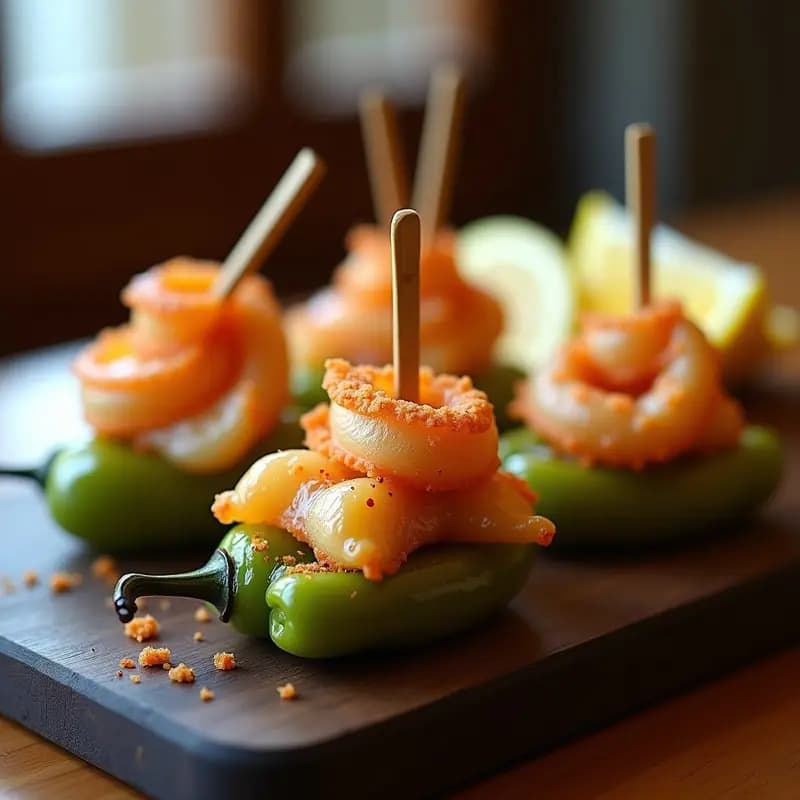 Pintxo de Pimiento del Padrón y Anchoas en Tempura: Receta Vasca Crujiente