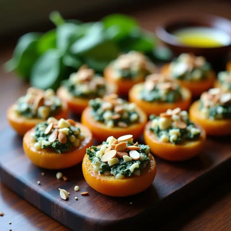 Piononos de mates de Espinaca y Queso Feta: Canapés Argentinos Sin Harina