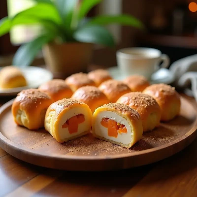 Piononos Puertorriqueños: Dulces de Queso y Batata en Rollos Espolvoreados con Canela