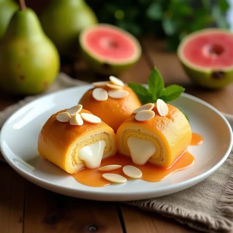 Piononos Rellenos de Queso Crema y Guayaba: Postre Puerto Riqueño Sin Horno