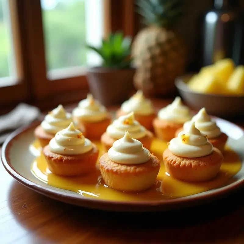 Piononos Boricuas con Queso Cremoso y Salsa de Piña: Postre Puertorriqueño Dulce y Esponjoso