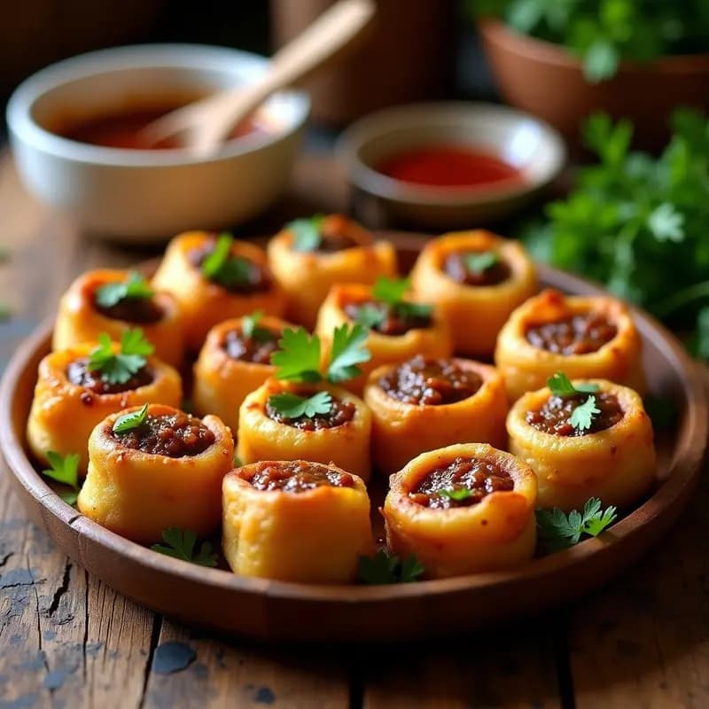 Piononos Puerto Riquenos: Rollitos de Masa de Yuca Rellenos de Carne Molida y Sofrito