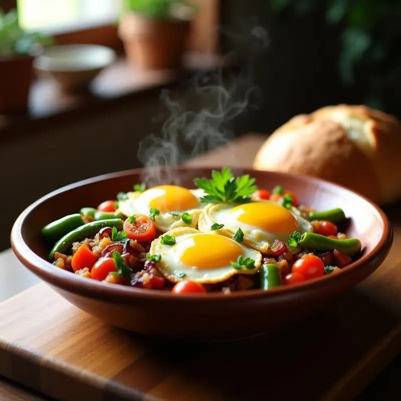 Piparrada Vasca con Pimientos Verdes y Huevos Revuelto: Receta Colorida y Sabrosa
