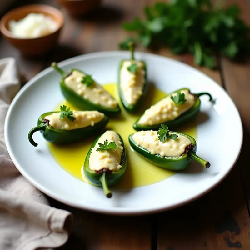 Piparras Rellenas de Brandada de Bacalao: Aperitivo Vasco Gourmet en 30 Minutos