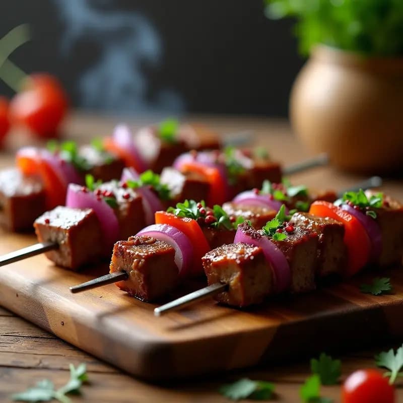 P IQNIQ de Cordero al Estilo Armenio: Brochetas Tradicionales con Hierbas Frescas