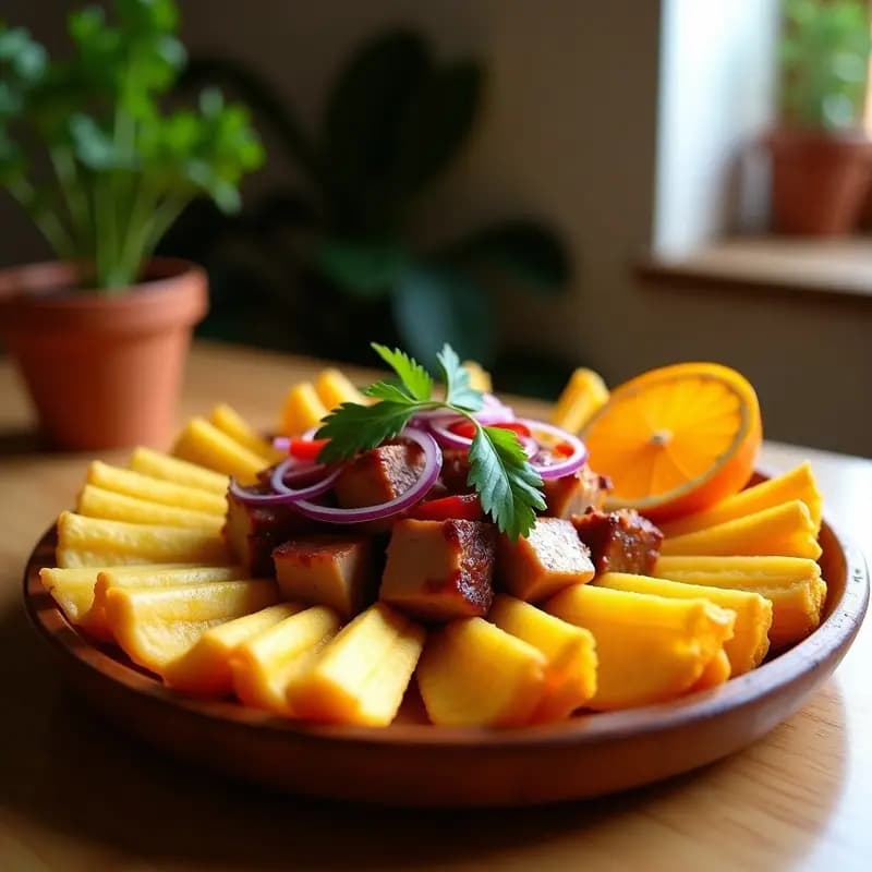 Pique y Paga de Yuca y Cerdo: Receta Dominicana con Toque Crujiente en Airfryer
