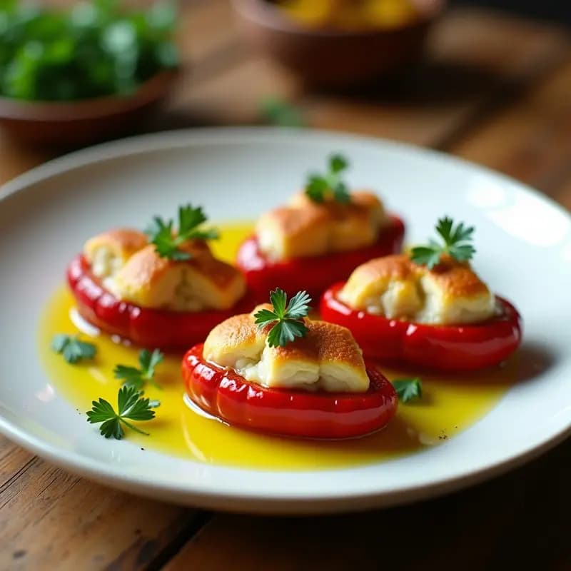 Piquillos rellenos de bacalao desmigado: Tapa navarra gourmet y sencilla