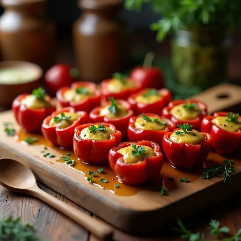 Pimientos del piquillo rellenos de brandada: Aperitivo navideño fácil