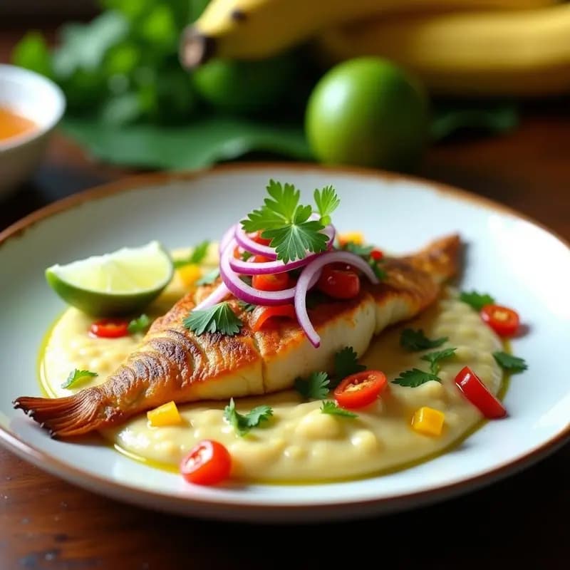 Pirarucu de Casaco con Pirão de Farinha y Vinagreta de Limón: Receta Amazónica en 30 Minutos