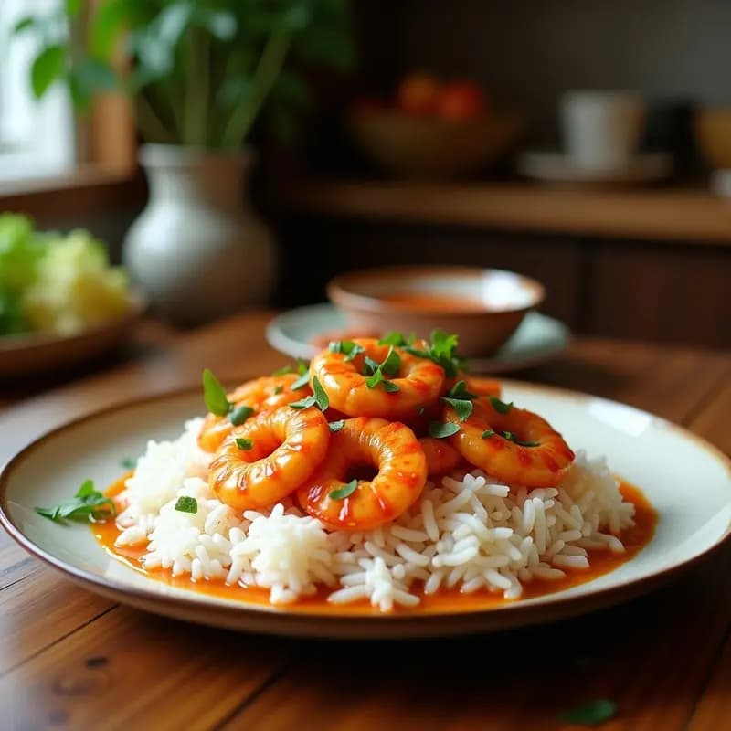 Piri Piri de Gambas con Arroz de Coco: Receta Africana-Portuguesa Picante y Cremosa