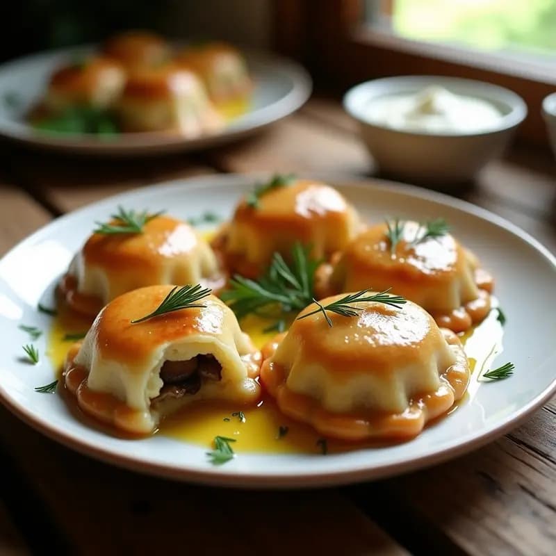 Pirogi Ucranianos con Relleno de Patata y Champiñones: Receta Tradicional en Airfryer