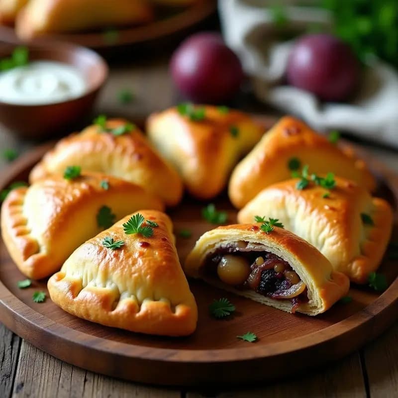 Pirogues Rusos de Patata y Champiñones: Empanadillas Crujientes en Airfryer