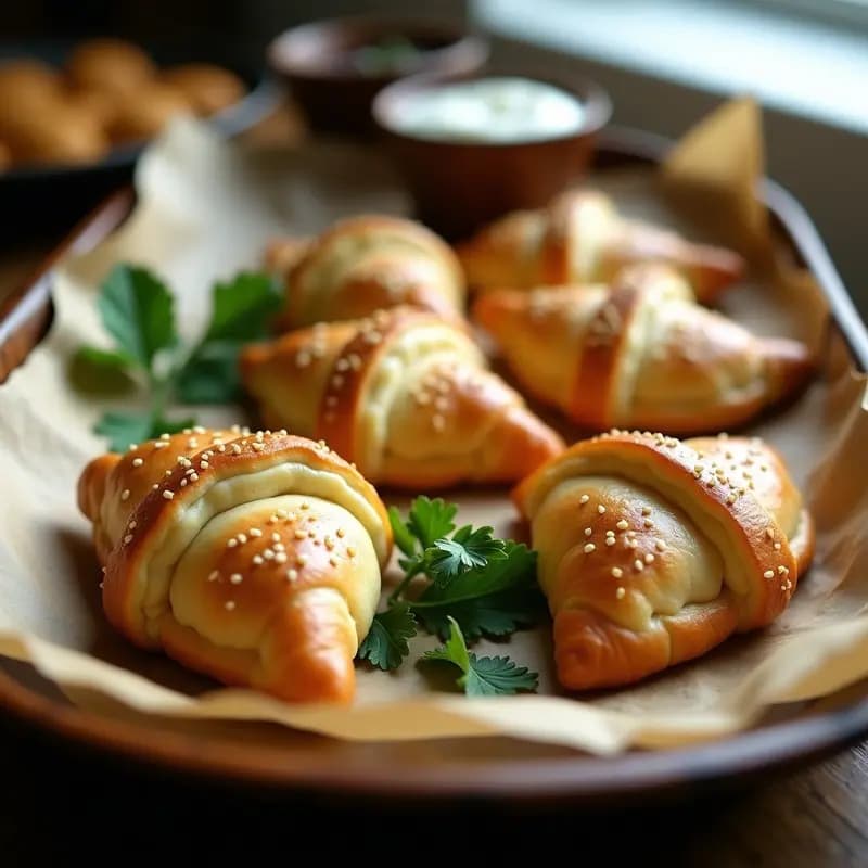 Piroshki Rusos de Col Rizada y Queso Feta: Empanadillas Hornadas con Toque Ácido