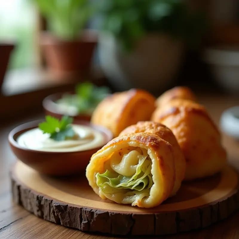 Piroshki Rusos de Col Rellena de Chongos Zamoranos: Entrante Crujiente y Sin Horno