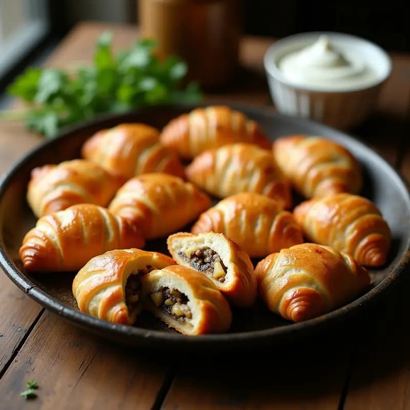 Piroshki Rusos de Puré de Patata y Champiñones: Aperitivo Caliente y Económico