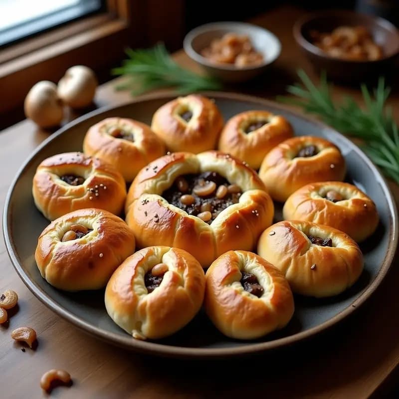Piroshki de Setas y Cebolla: Receta Rusa al Horno con Masa de Patata
