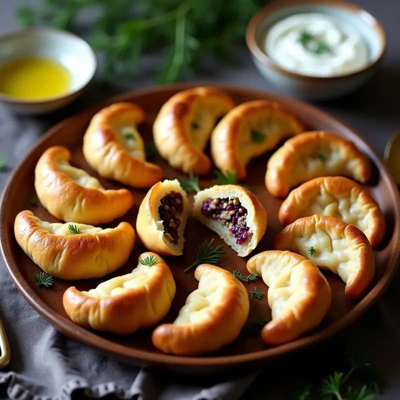Pirozhki (Pirozhki) de Champiñones y Repollo: Aperitivo Ruso en Airfryer Crujiente y Sin Aceite
