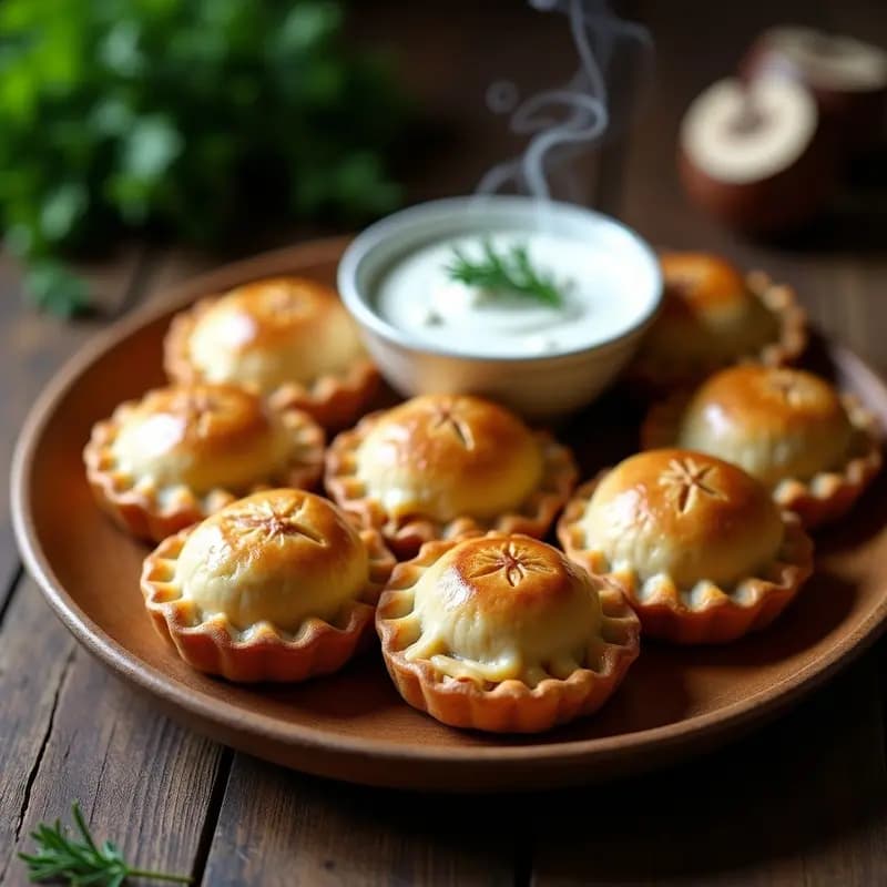 Pirozhki Rusos de Col Rizada y Champiñones: Aperitivo en Airfryer con Masa Integral