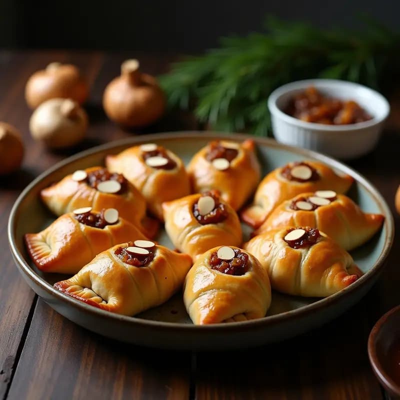 Pirozhki Rusos de Hongos Portobello y Cebolla Caramelizada: Empanadas al Horno Veganas