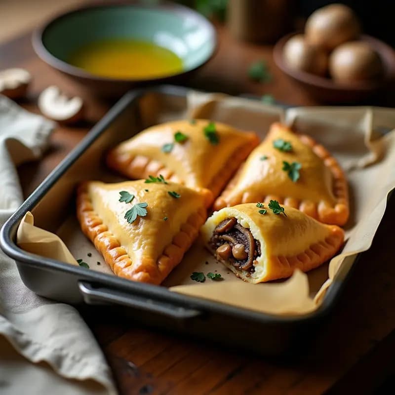 Pirozhki de Patata y Champiñones: Empanadas Rusas Veganas al Horno