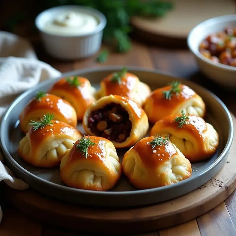 Pirozhki de Patata Morada y Champiñones: Receta Rusa Vegana al Horno