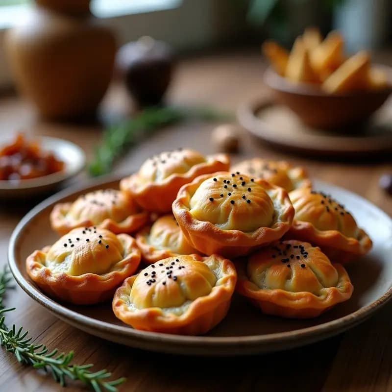 Pirozhki Rusos Rellenos de Hongos y Cebolla Caramelizada: Aperitivo Invernal en Airfryer