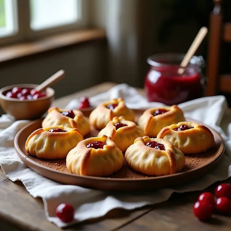 Pirukad Estoniano con Queso y Mermelada de Arándanos: Postre Tradicional en 15 Minutos