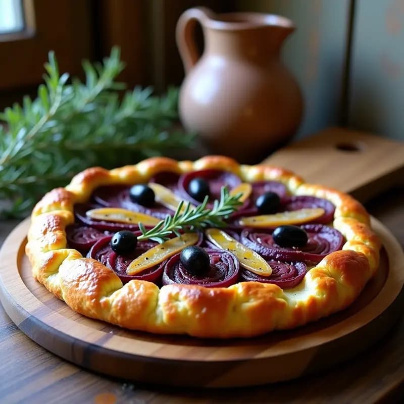 Pissaladière de Cebolla Caramelizada y Anchoas: Receta Provenzal Sin Gluten en Base de Coliflor