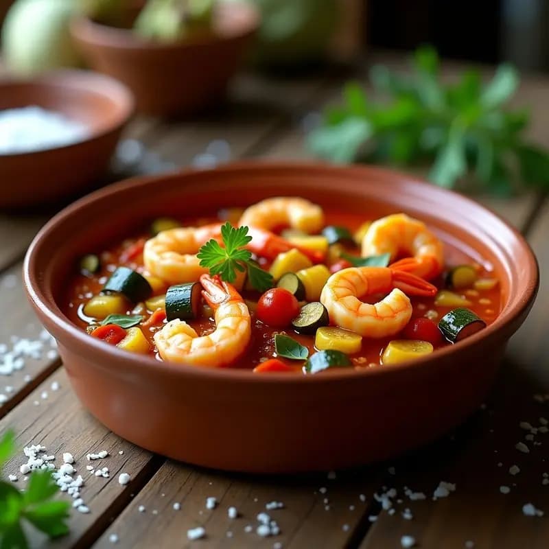 Pisto con Alcachofas y Gambas: Receta de Primavera con Toque Gourmet y Sin Gluten
