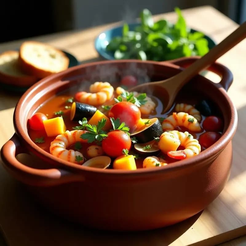 Pisto con Almejas y Gambas: Receta de la Costa Mediterránea en Olla Normal