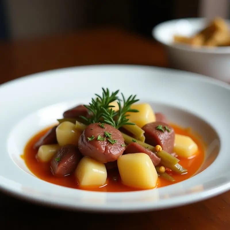 Pisto Manchego con Alcachofas y Morcilla: Guiso de Verduras con Toque Ibérico y Bajo en Calorías