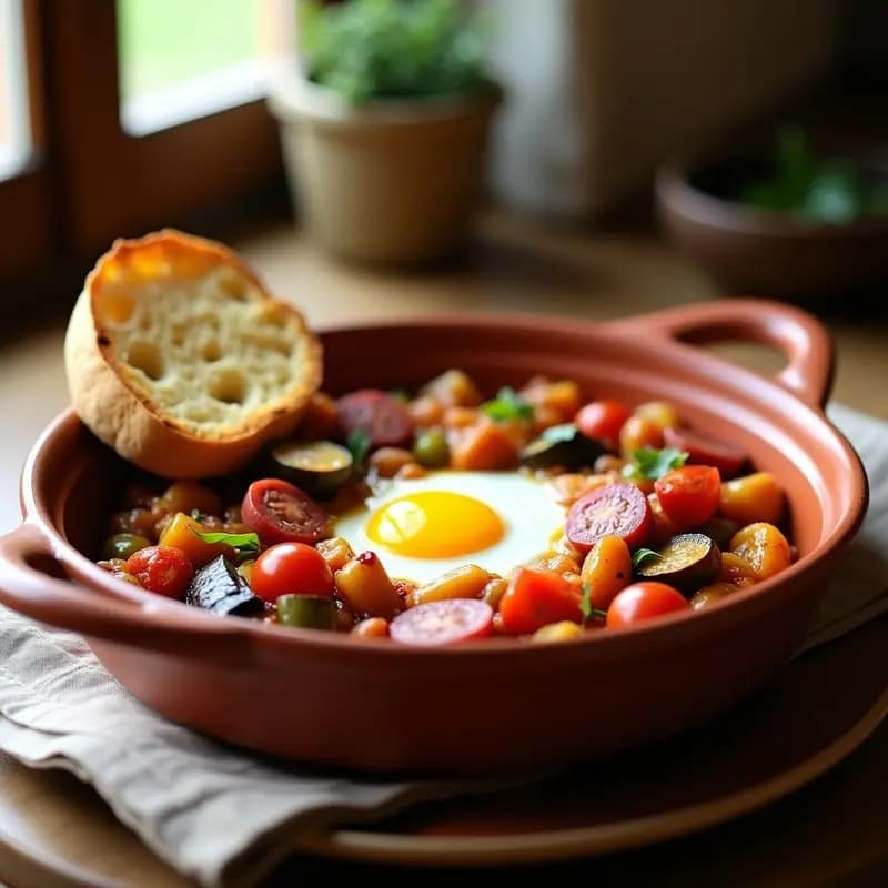 Pisto Manchego con Choricillo y Pan de Pueblo: Receta de Verano en Sartén de Hierro