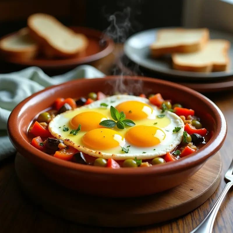 Pisto Manchego con Huevo Cascado: Receta de Verduras al Estilo Español